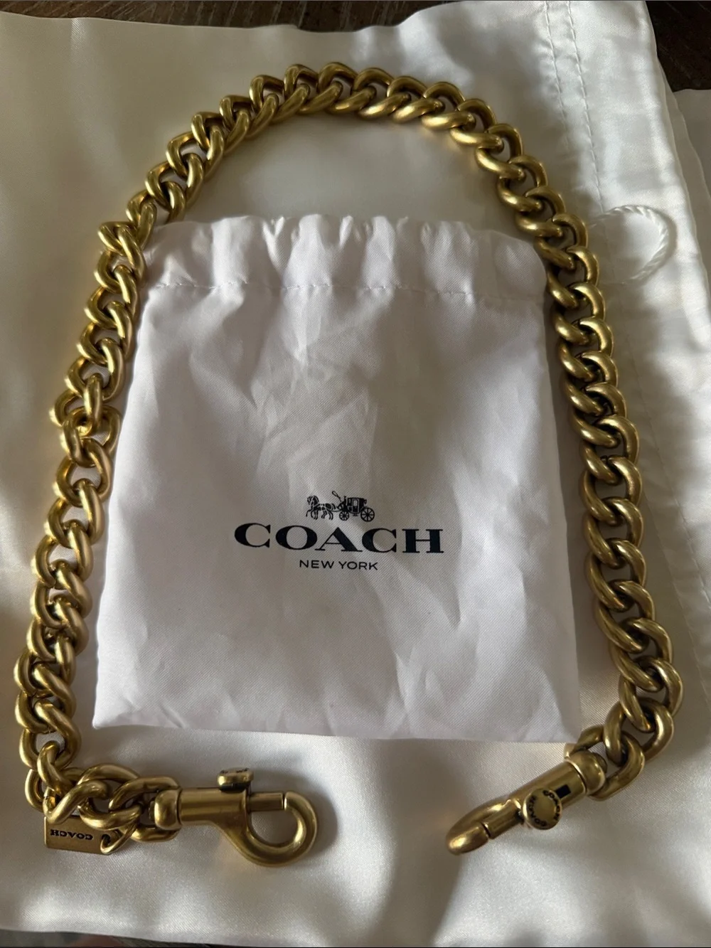 Coach Gold-Tone Curb Chain Strap